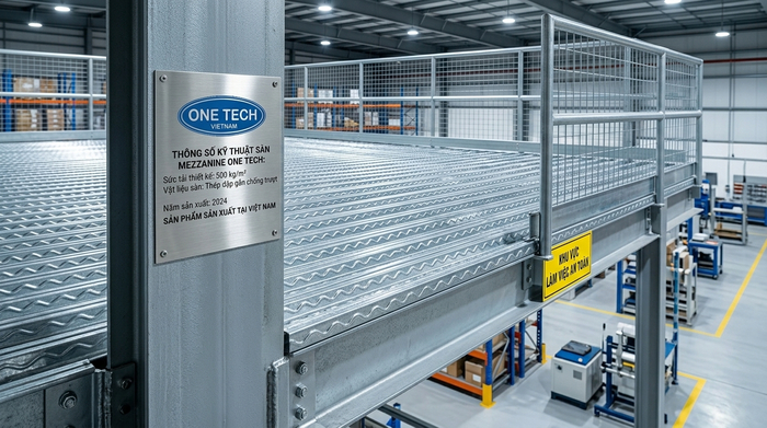 Mặt sàn tôn gân kệ mezzanine Kệ sàn mezzanine sử dụng mặt sàn tôn gân chống trượt
