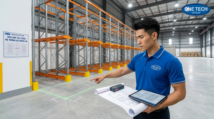 Khảo sát mặt bằng lắp đặt kệ drive in Đồng Nai