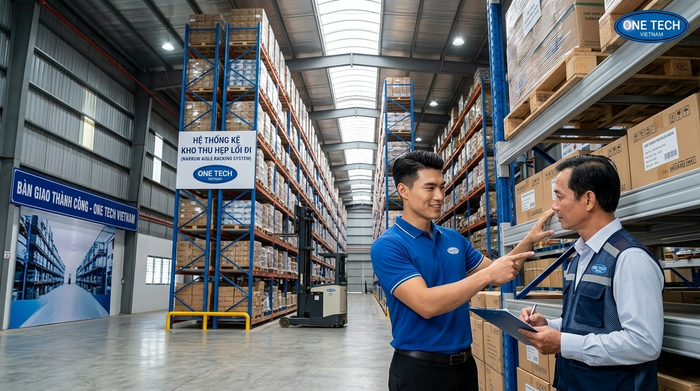 Bàn giao hệ thống Kệ Narrow Aisle tại Đồng Nai Bàn giao hệ thống Kệ Narrow Aisle sau lắp đặt tại kho Đồng Nai