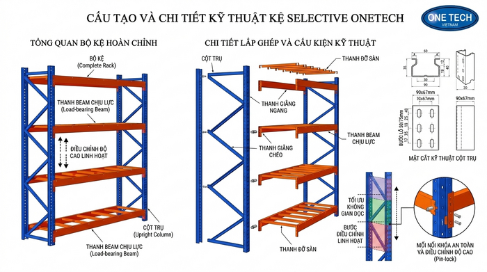 Bản vẽ chi tiết cấu tạo kỹ thuật kệ Selective Bản vẽ chi tiết cấu tạo kỹ thuật kệ Selective