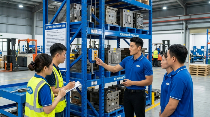Đào tạo quy trình vận hành kệ khuôn cho nhân sự kho xưởng