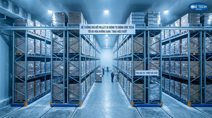 Hệ thống kệ pallet tự động cho kho mật độ cao Hệ thống kệ pallet tự động trong kho lạnh tại Đồng Nai
