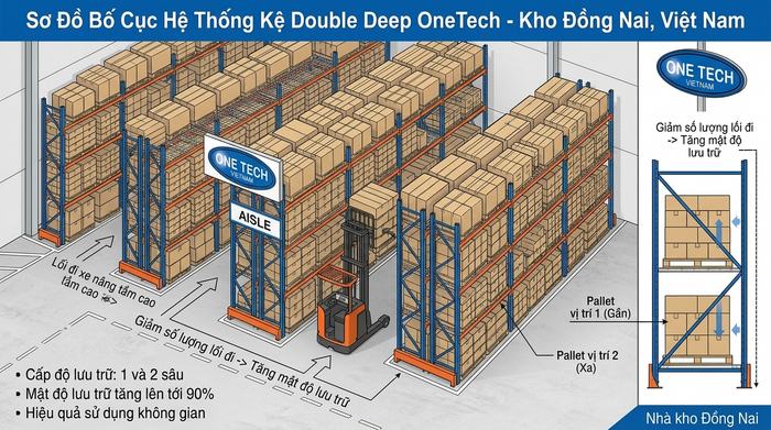 Sơ đồ bố trí Kệ Double Deep Đồng Nai Sơ đồ bố trí Kệ Double Deep Đồng Nai trong kho công nghiệp