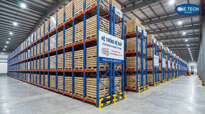 Giải pháp kệ Push Back cho kho logistics Đồng Nai Kệ Push Back Đồng Nai cho kho logistics và kho trung chuyển