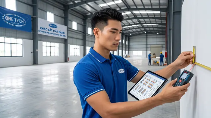 Khảo sát mặt bằng Kho trung chuyển Đồng Nai trước khi thiết kế kệ Khảo sát mặt bằng Kho trung chuyển Đồng Nai trước khi thiết kế kệ