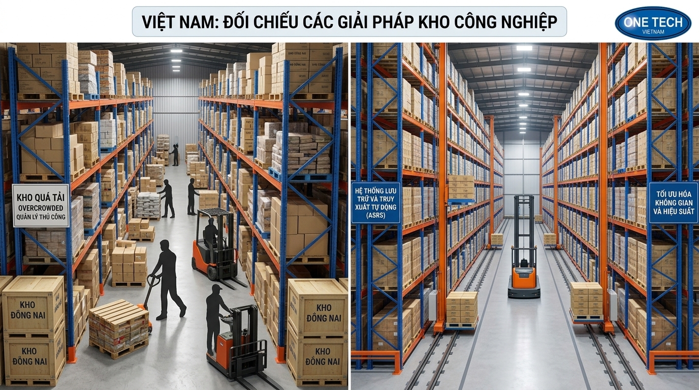 So sánh hiệu quả trước và sau khi dùng kệ ASRS So sánh kho thủ công và kho lắp đặt kệ ASRS tại Đồng Nai