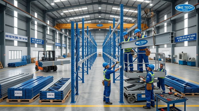 Quá trình lắp đặt kệ Selective tại nhà xưởng khách hàng ở Đồng Nai Quá trình lắp đặt kệ Selective tại nhà xưởng khách hàng ở Đồng Nai