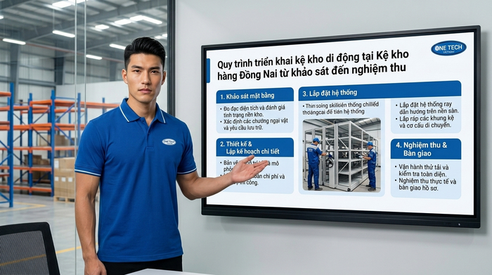 Quy trình triển khai kệ kho di động Đồng Nai Quy trình lắp đặt kệ kho di động Đồng Nai từ khảo sát đến nghiệm thu
