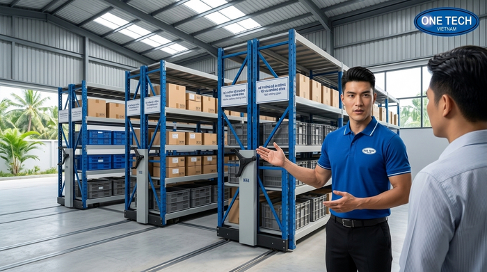 Tư vấn giải pháp kệ kho di động Đồng Nai Tư vấn kệ kho di động Đồng Nai trực thuộc tập đoàn OneTech