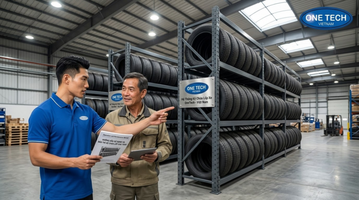 Bàn giao kệ để lốp xe và hướng dẫn vận hành Bàn giao và hướng dẫn sử dụng kệ để lốp xe sau lắp đặt