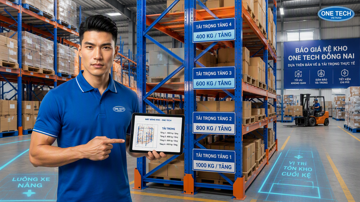 Báo giá kệ kho hàng Đồng Nai theo bản vẽ và tải trọng thực tế