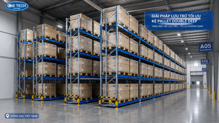 Kệ Double Deep cho kho pallet tại Đồng Nai