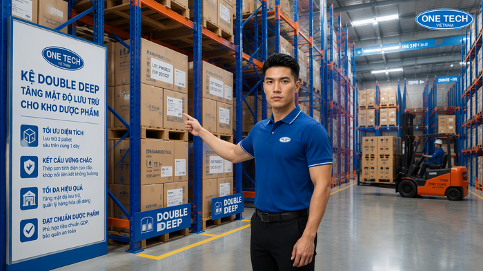 Kệ Double Deep tăng mật độ lưu trữ cho kho dược phẩm