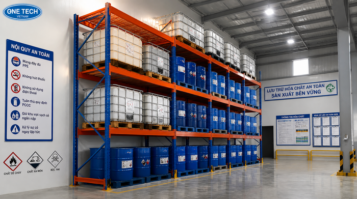 Kệ Selective chứa thùng phuy hóa chất Kệ Selective chứa thùng phuy hóa chất trên pallet