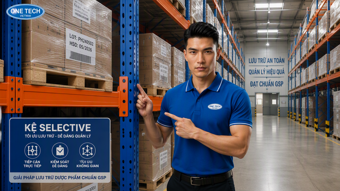 Kệ Selective tải trọng nặng cho kho dược phẩm tại Đồng Nai