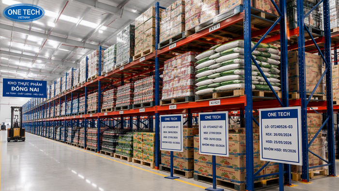 Kệ Selective tối ưu xuất nhập pallet thực phẩm Kệ Selective cho kho pallet thực phẩm tại Đồng Nai