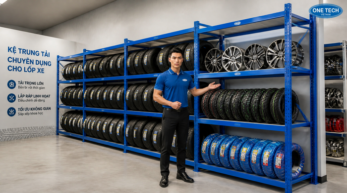 Kệ trung tải lưu trữ lốp xe Kệ trung tải để lốp xe ô tô và xe máy