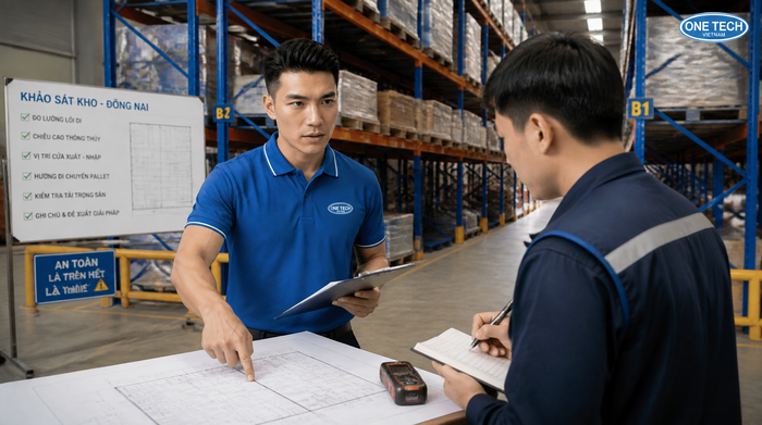 Khảo sát mặt bằng trước khi thiết kế kệ kho logistics Đồng Nai