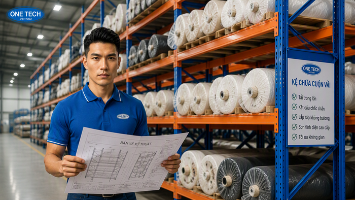 Lắp đặt kệ để vải tại nhà máy Đồng Nai Lắp đặt kệ để vải tại nhà máy ở Đồng Nai theo bản vẽ đã duyệt