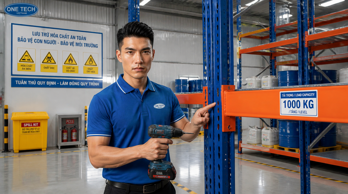 Lắp đặt kệ kho hóa chất Đồng Nai Lắp đặt kệ kho hóa chất Đồng Nai bởi đội kỹ thuật OneTech