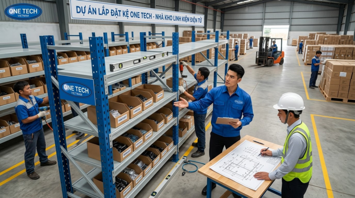 Thi công lắp đặt kệ kho linh kiện điện tử tại Đồng Nai Lắp đặt kệ kho linh kiện điện tử tại nhà máy Đồng Nai