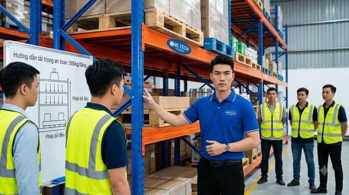 Bàn giao và đào tạo sử dụng kệ trung tải an toàn cho nhân sự kho