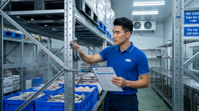 Bảo trì kệ kho chống rỉ trong môi trường thủy hải sản