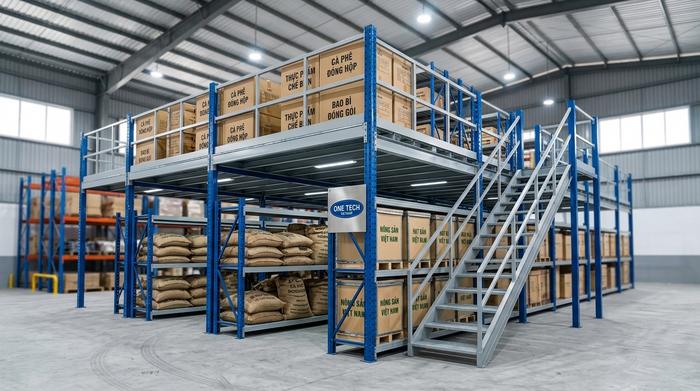 Kệ Mezzanine cho kho cà phê và kho nông sản tại Đồng Nai