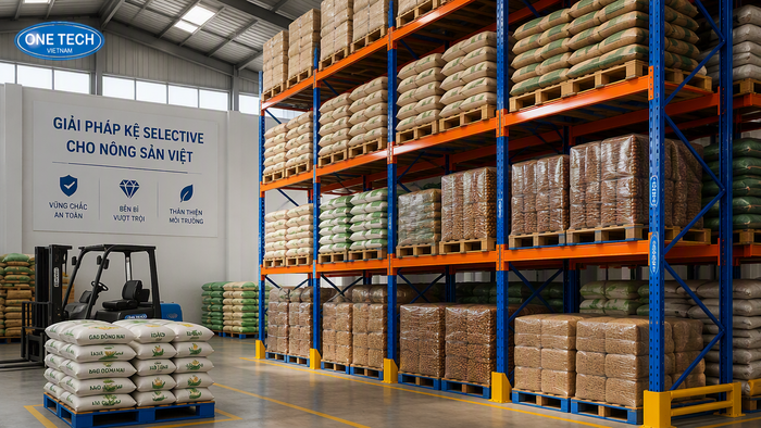Kệ Selective cho kho nông sản đa mã hàng Kệ Selective chứa nông sản tại Đồng Nai