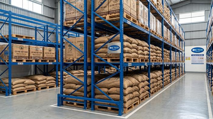 Kệ Selective cho kho cà phê công nghiệp tại Đồng Nai