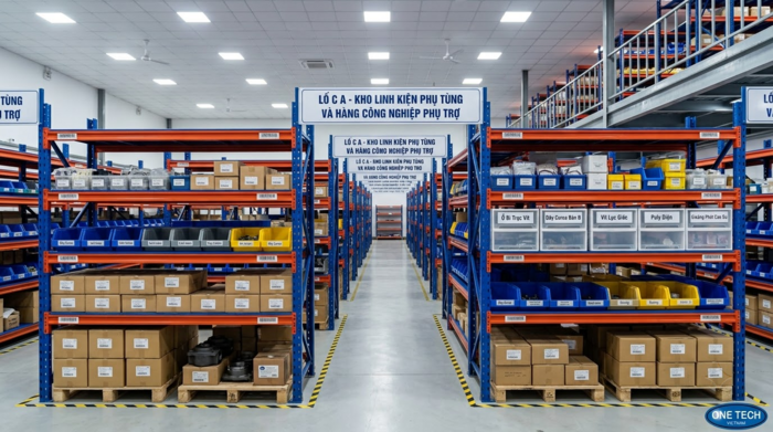 Kệ trung tải cho kho linh kiện phụ tùng và hàng công nghiệp phụ trợ