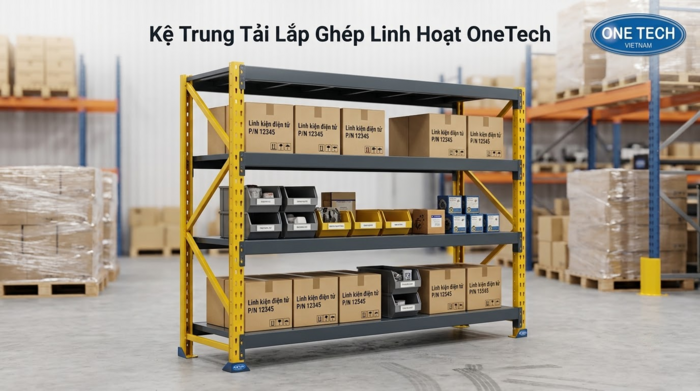 Kệ trung tải lắp ghép linh hoạt dễ điều chỉnh tầng