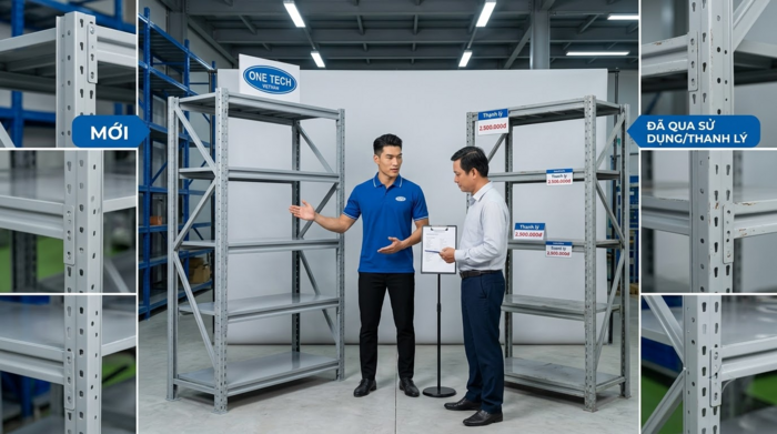 So sánh kệ trung tải thanh lý và kệ trung tải mới cho kho Đồng Nai
