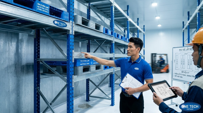 Lắp đặt kệ kho thủy hải sản tại nhà xưởng Đồng Nai