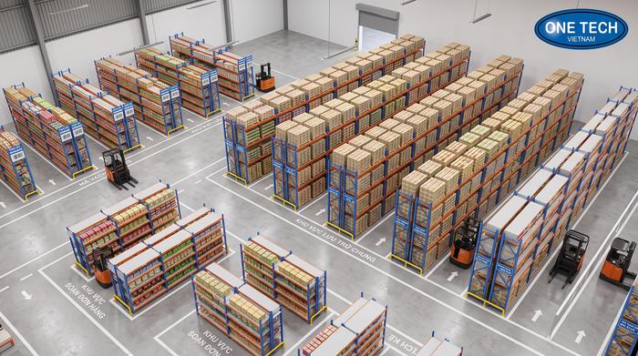 Bố trí layout kệ kho FMCG tối ưu lối đi xe nâng tại Đồng Nai