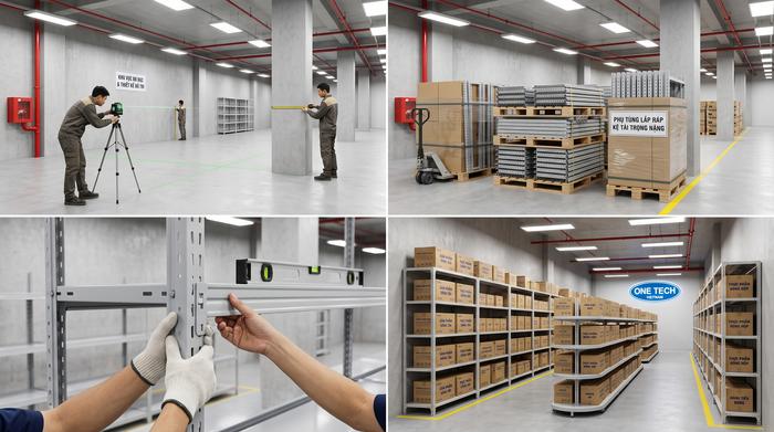 Quy trình khảo sát và lắp đặt kệ kho siêu thị Đồng Nai