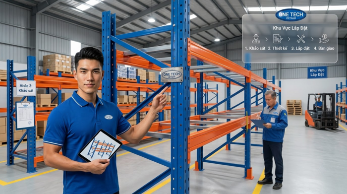 Quy trình lắp đặt kệ trung tải Đồng Nai từ khảo sát đến bàn giao