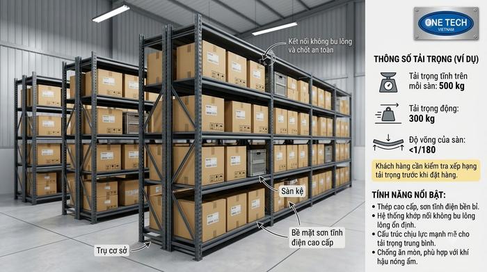 Thông số tải trọng kệ trung tải cần kiểm tra trước khi đặt hàng